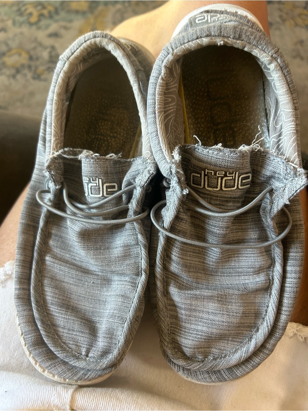 Hey Dude Kids Grey Slip-On Shoes youth 6
